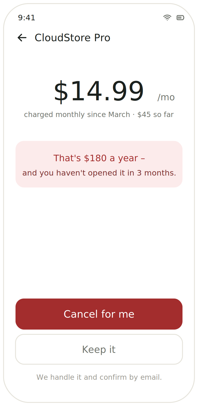 Cancelling a forgotten subscription